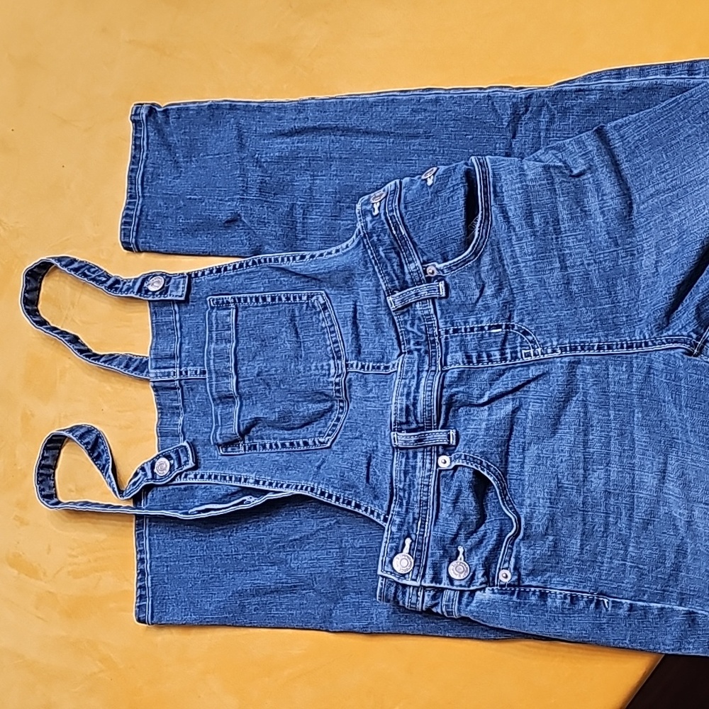 Cat & Jack Girls 10/12 Super Stretch Denim Overalls
